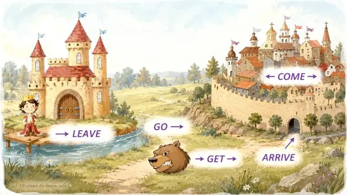 leave — go — arrive — come — get. разница