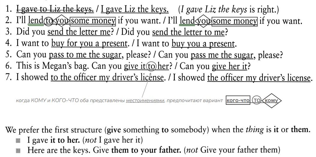 порядок слов в английском предложении задания