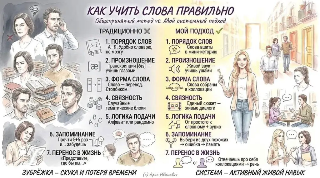 Учебный комикс (английский А2-В1) и 720 коллокаций
